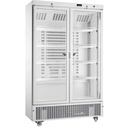 Armario refrigeración doble puerta de vidrio blanco